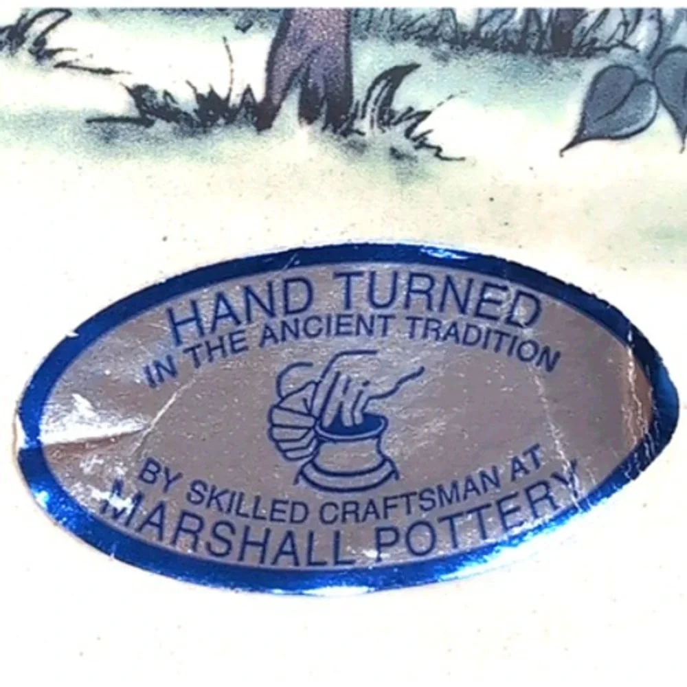 VTG 2000 Marshall Pottery Texas‎ Pie Plate Hand Turned Ceramic Rustic Farmhouse